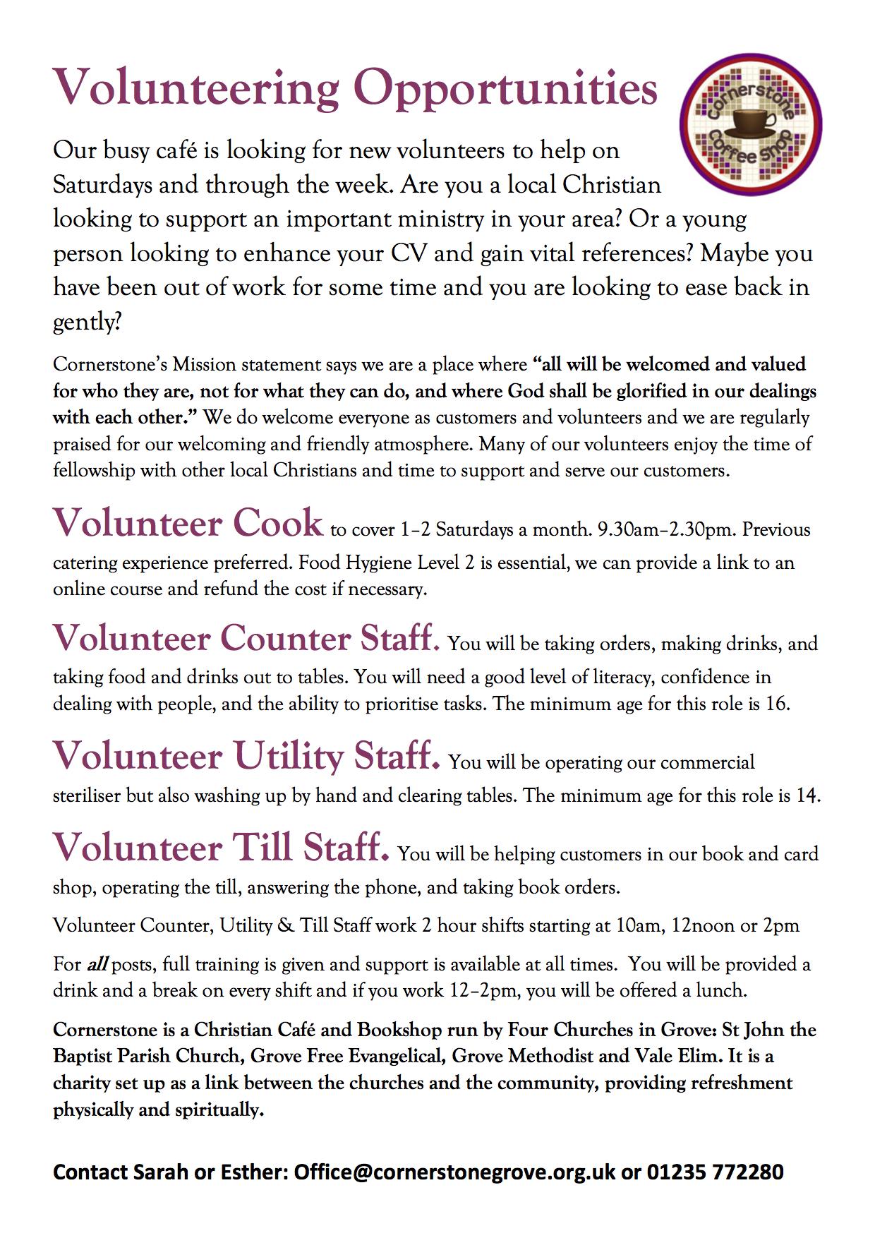 Volunteer Advert